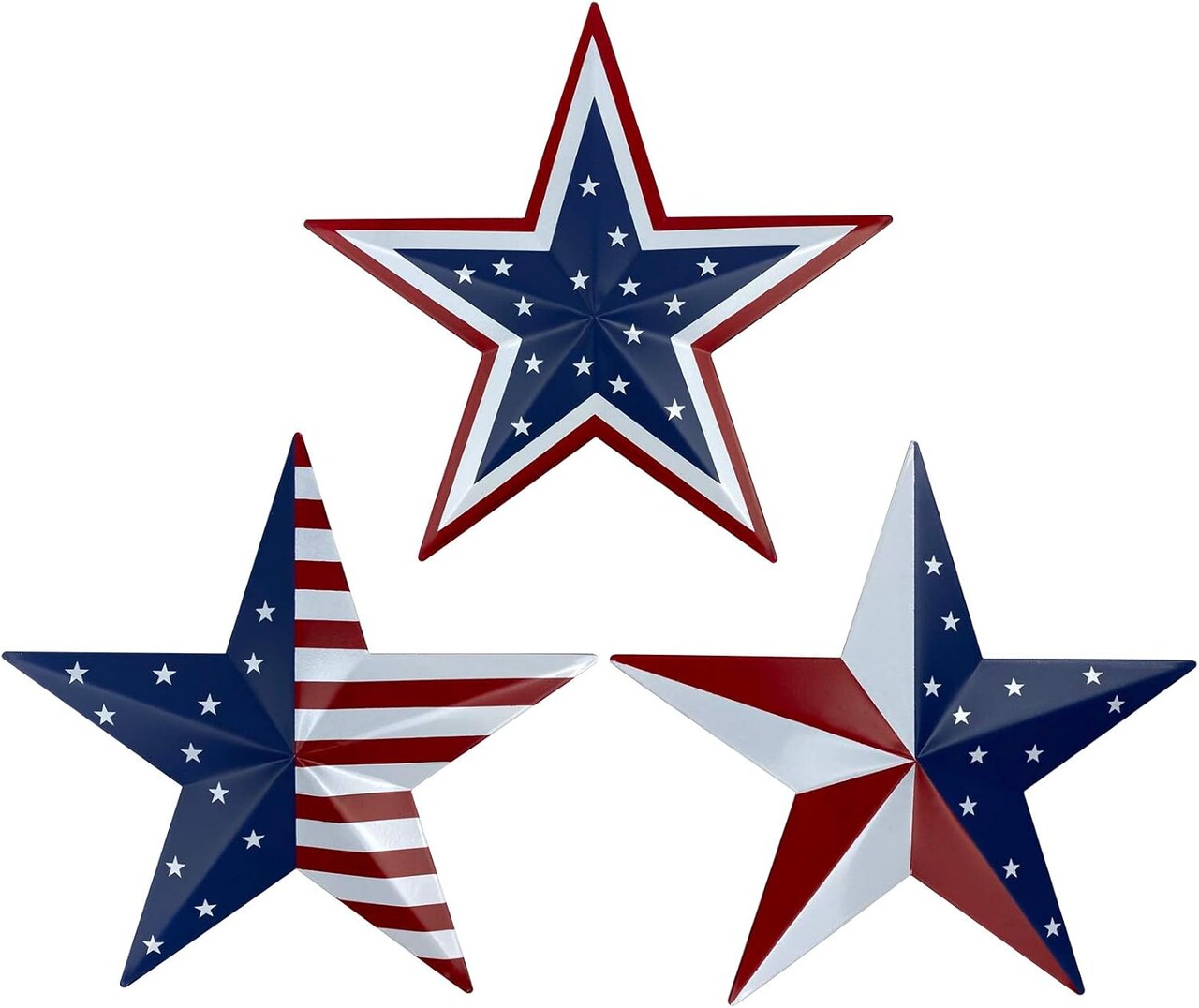 Metal Barn Star Art - American Flag Patriotic 9-Inch Star Star Decor July of 4th Wall Decoration